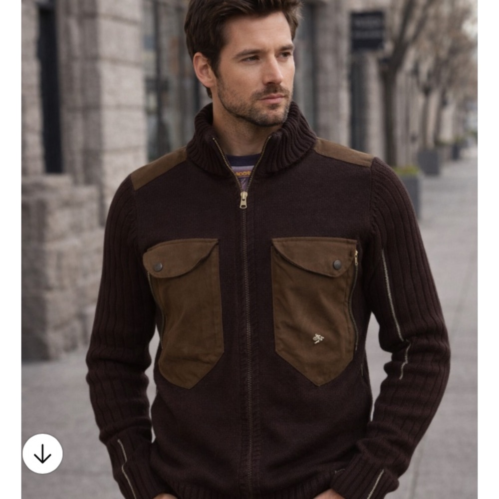 Ringspun Zip Sweater, Size Medium